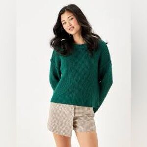 American Eagle Outfitters Forest Green Crew Neck Sweater
